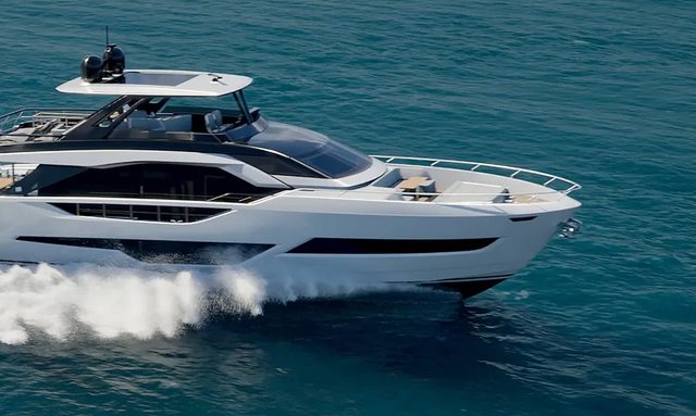 Ferretti 800/01 yacht Forward Lounge with Sunbed