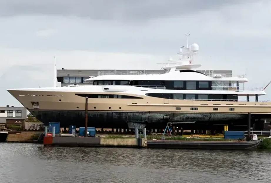 55m Amels 180 Superyacht Amigos Arrives at Royal Balk Shipyard for Major Refit