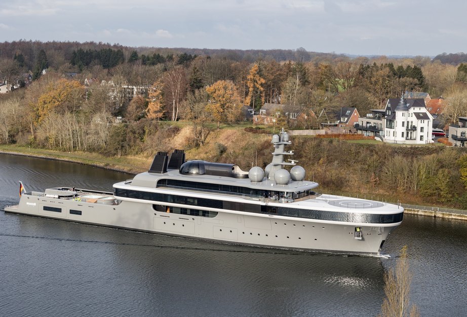 114m Lürssen Fuel-Cell Superyacht Project Cosmos Begins Sea Trials in Germany