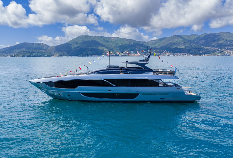 WATCH: 30m Riva 102' Corsaro Super Motor Yacht Launched for Formula 1 Star Charles Leclerc