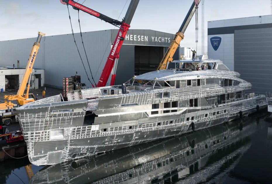 WATCH: Heesen’s Largest On-Spec Yacht Project Evita Reaches Hull-Joining Milestone