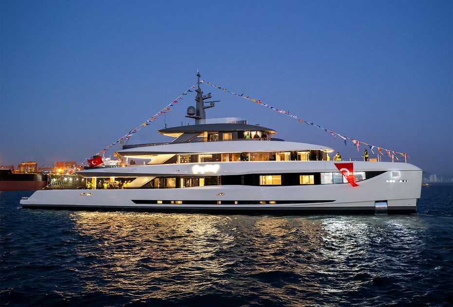 53m Flagship Mengi Yay Vitrus XP Explorer Yacht Gray Wolf Launched 