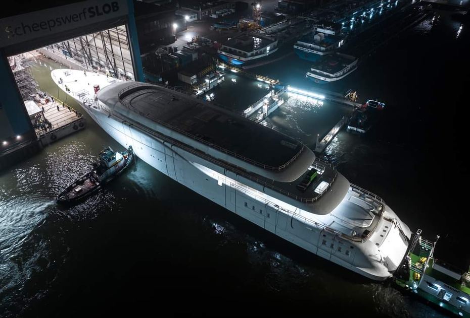 Feadship's 101m Superyacht Project 1014 Exits Shed For the First Time