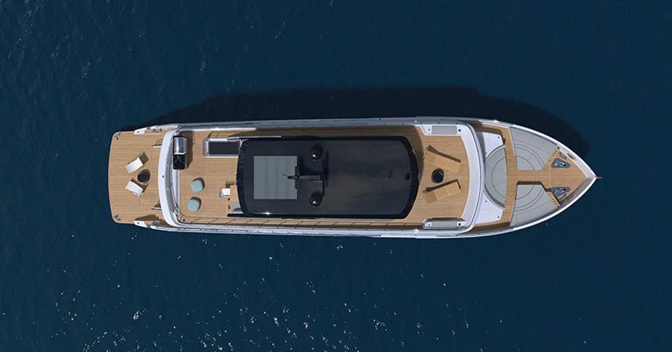 CL Yachts CLX96 birds eye view