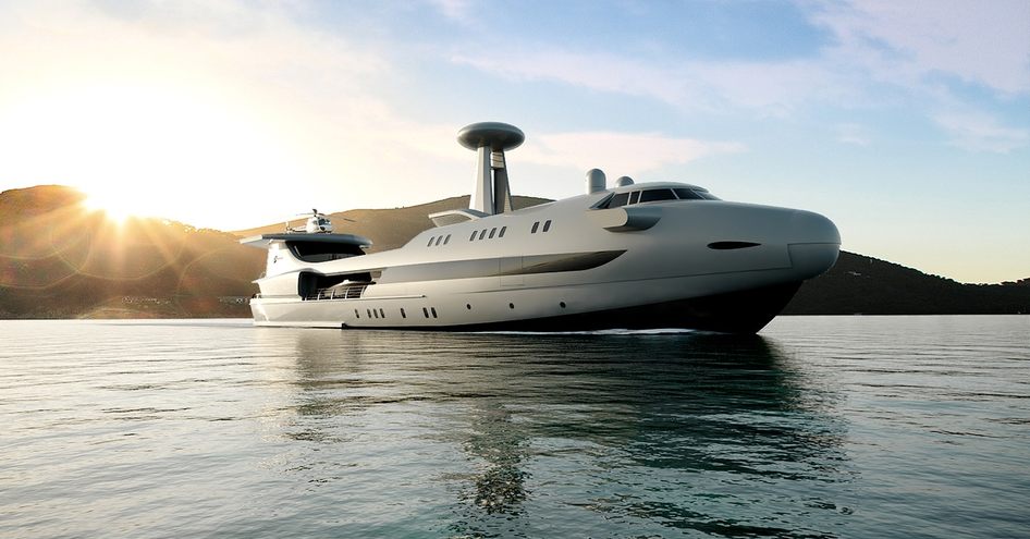 rending of avitaion style superyacht