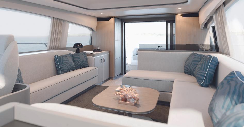 Bright and airy interior of Azimut 53