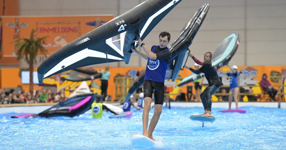 Watersports demonstrators in action at boot Dusseldorf