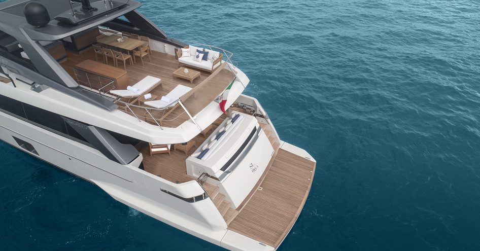 Aft decks of Sanlorenzo SL96 yacht