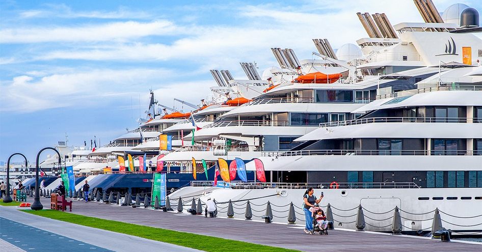 Superyachts berthed in Qatar