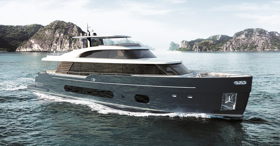 azimut magellano 25 metri yacht underway rendering