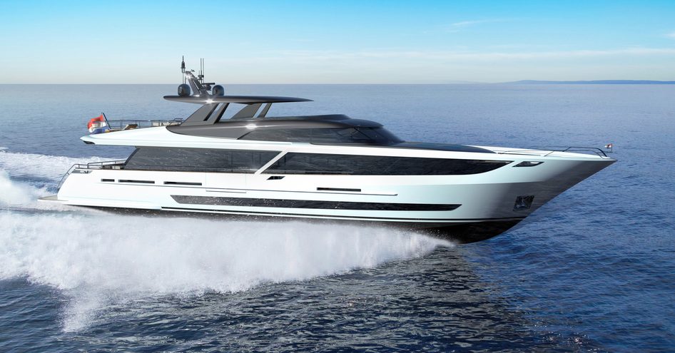 Blue Jeans superyacht moving at speed on water