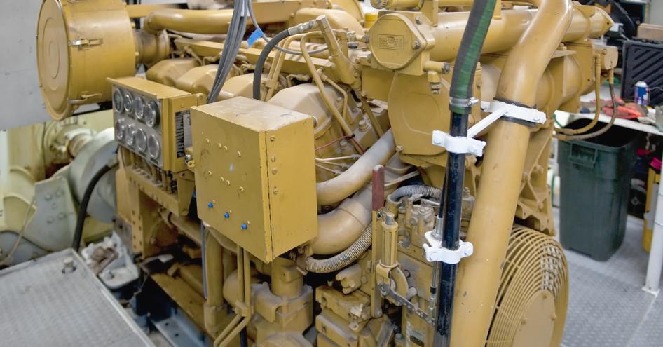 diesel engine yacht engine room