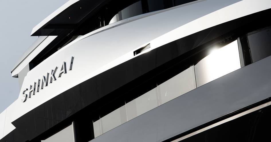 Feadship explorer yacht SHINKAI moving from outfitting shed