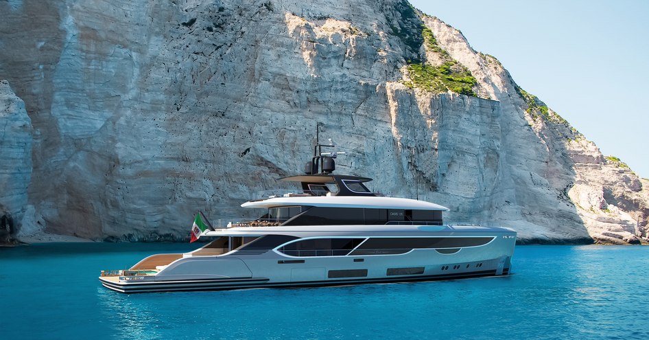 A rendering of a new Benetti yacht for sale