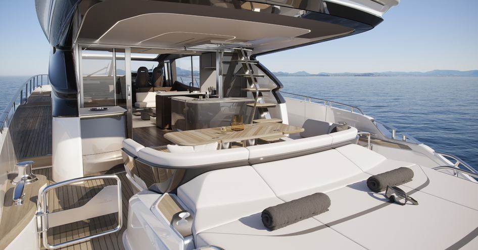 Princess S72 aft deck