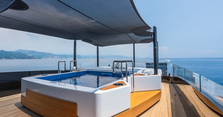 The sundeck jacuzzi offers the perfect place for relaxation