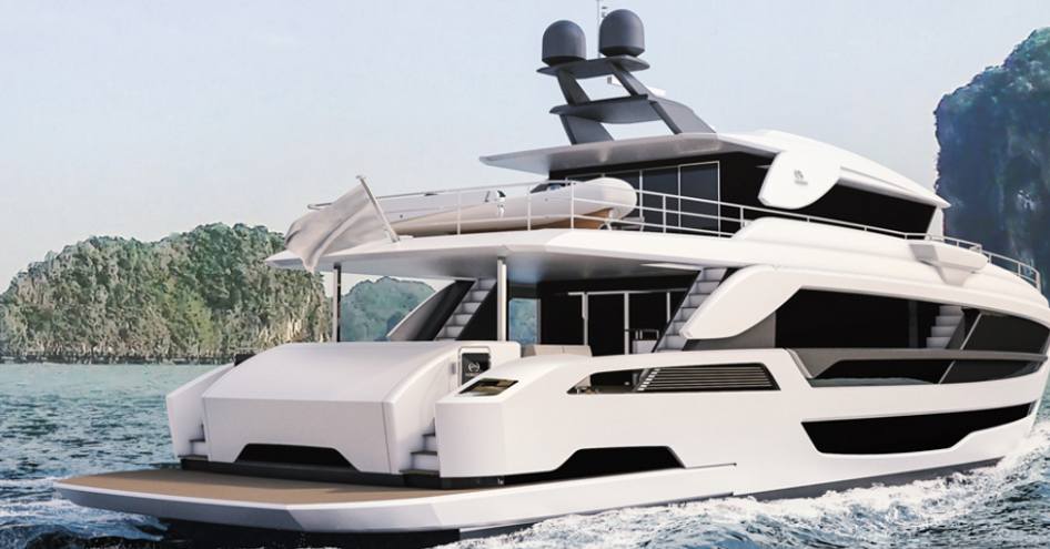 A rendering of the FD102 from Horizon yachts