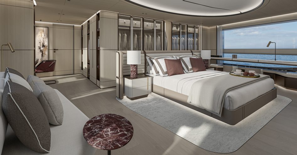 Neutral tones ensure a relaxed ambiance in the Voyager 45's cabins