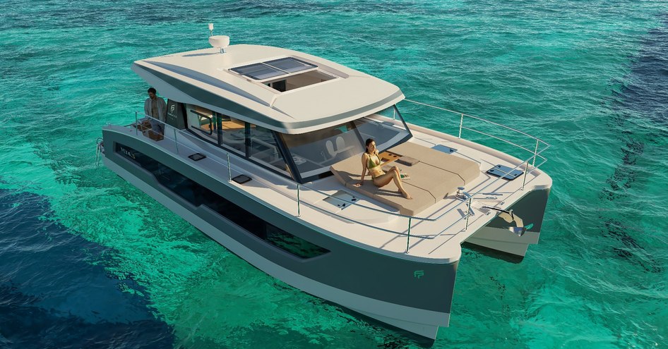 CGI of Fountaine Pajot MY4.S on water