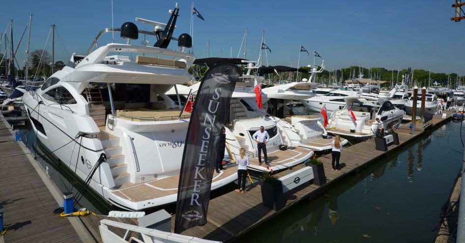 Sunseeker yachts for sale berthed at Swanwick Marina