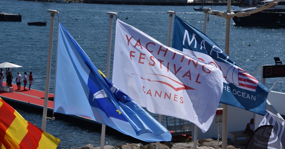 Cannes Yachting Festival flag flying