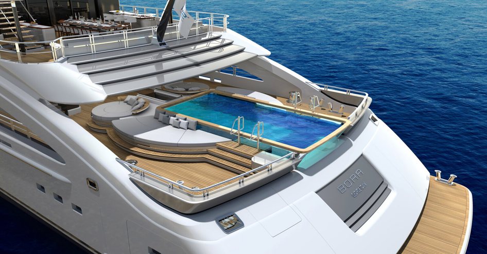 CGI of swimming pool on aft of Project Bora