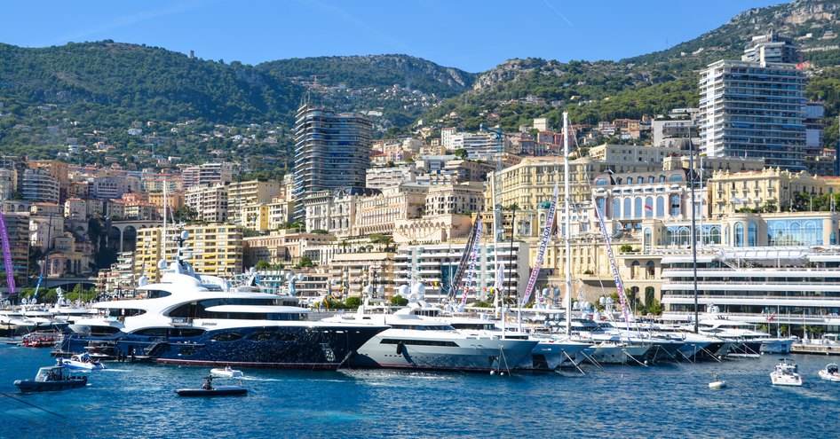 Yachts on display at Monaco Yacht Show