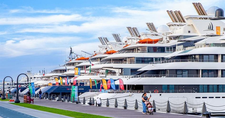 A superyacht display at the Old Doha Port in Qatar.