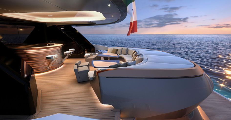 Sunpads on foredeck of Adamas 6 superyacht