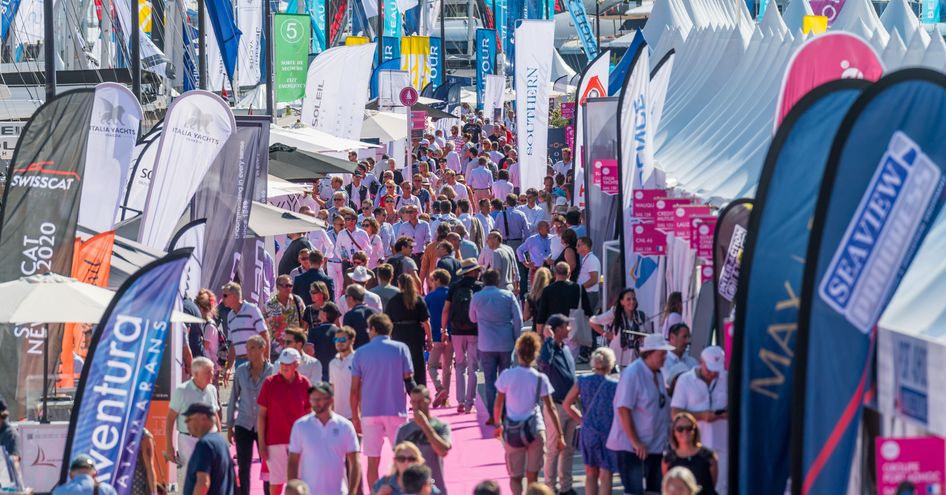 Crowd of people at Cannes Yachting Festival