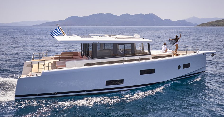 The Omikron Yachts OT-60 making way through a calm sea