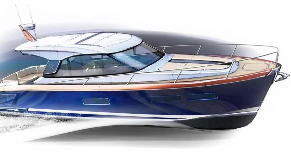 Rendering of Rustler 41 motor yacht 