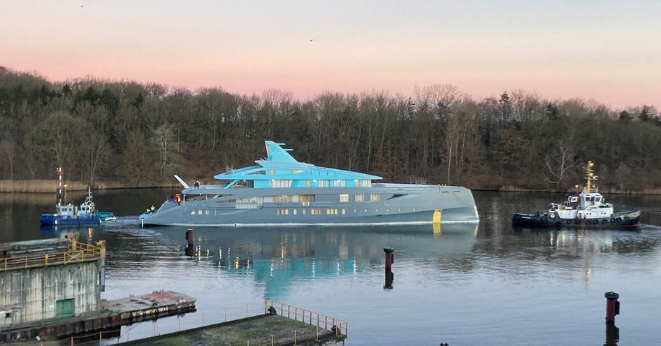 Black Shark  superyacht on water