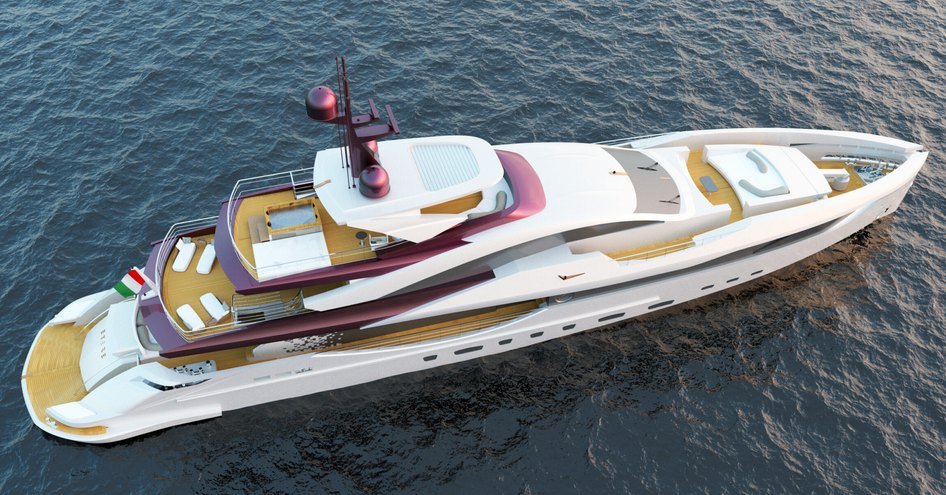 ETERE superyacht concept viewed from above