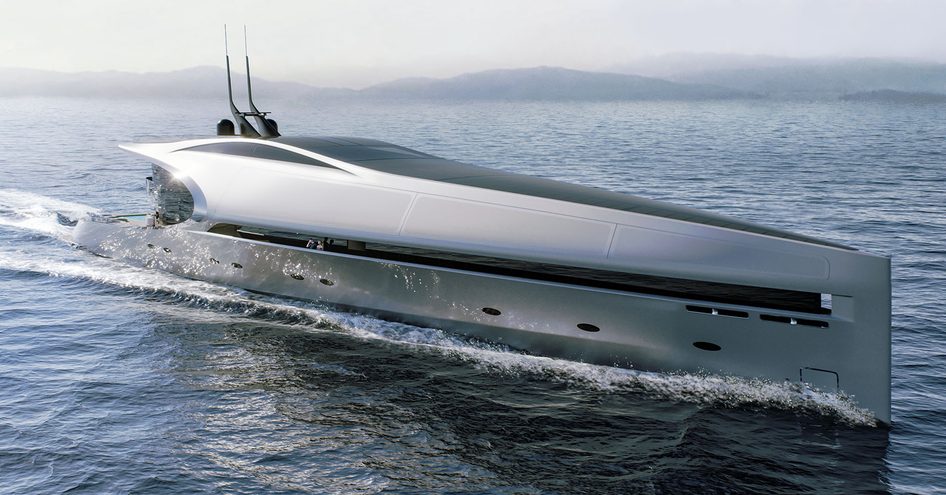 Rendering show exterior of Unique 71 superyacht concept