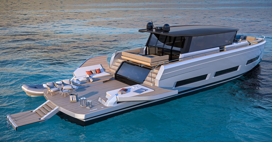 A render showing the folding balconies onboard the Pardo GT75