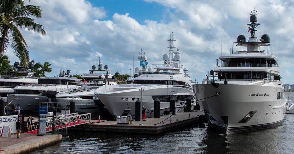 Superyachts berthed at FLIBS