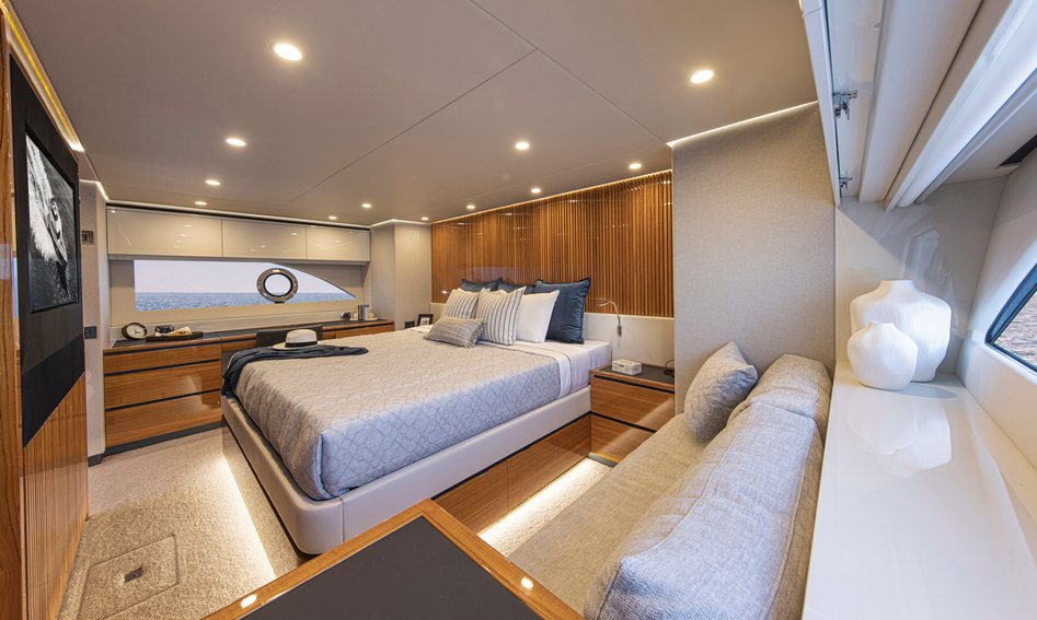 Riviera 78 Motor Yacht Enclosed Bridge Deck, Accommodation