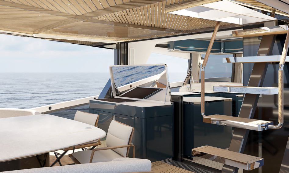 Galeon 640 Fly Mk3, Deck Area