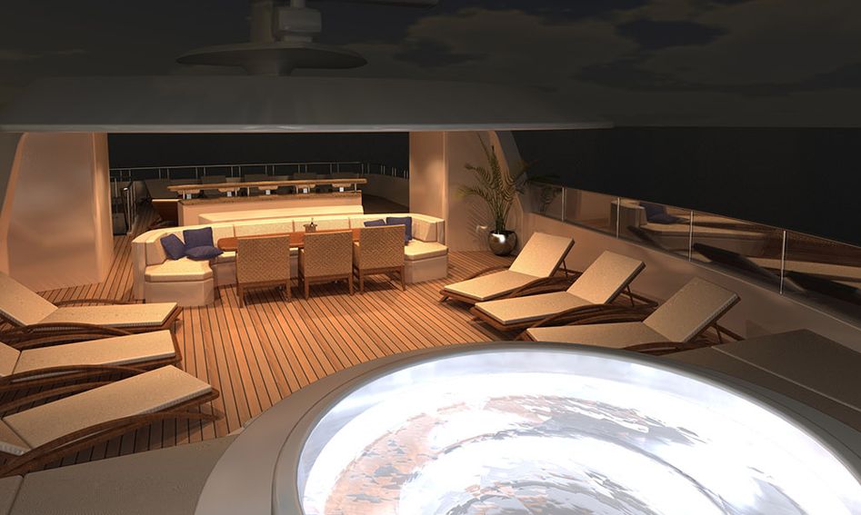 Ocean Alexander 155 Megayacht, Deck Area