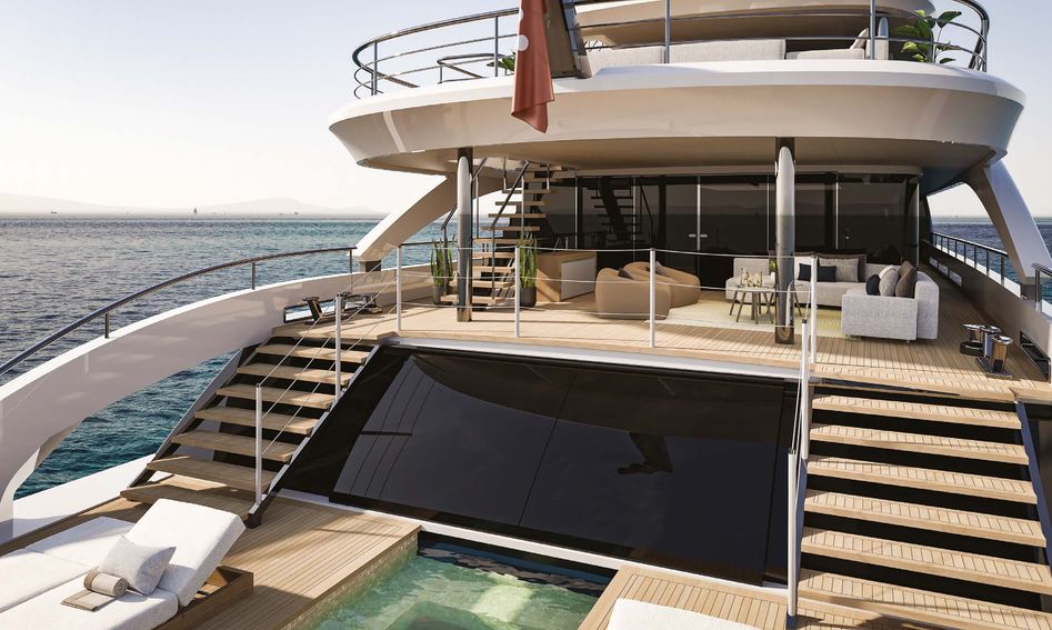 Benetti B.Century 55M Four-Deck, Beach Club