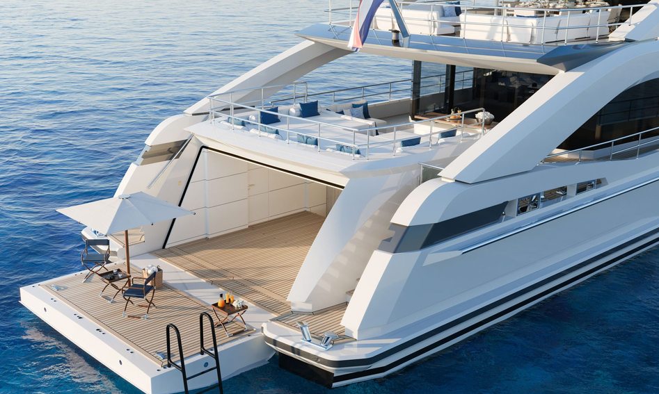 Heesen 50m Aluminium Semi-Displacement Mk2, Beach Club